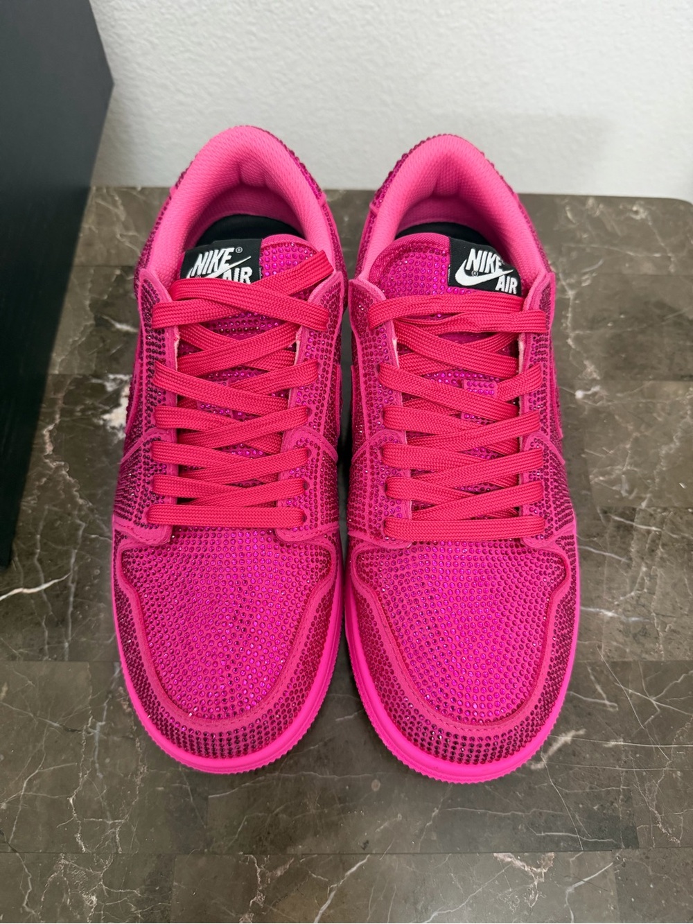 New! Women’s Nike Air Jordan 1 Retro Low OG Swarovski Crystal Sneakers, Size 9.5 - Picture 3 of 15